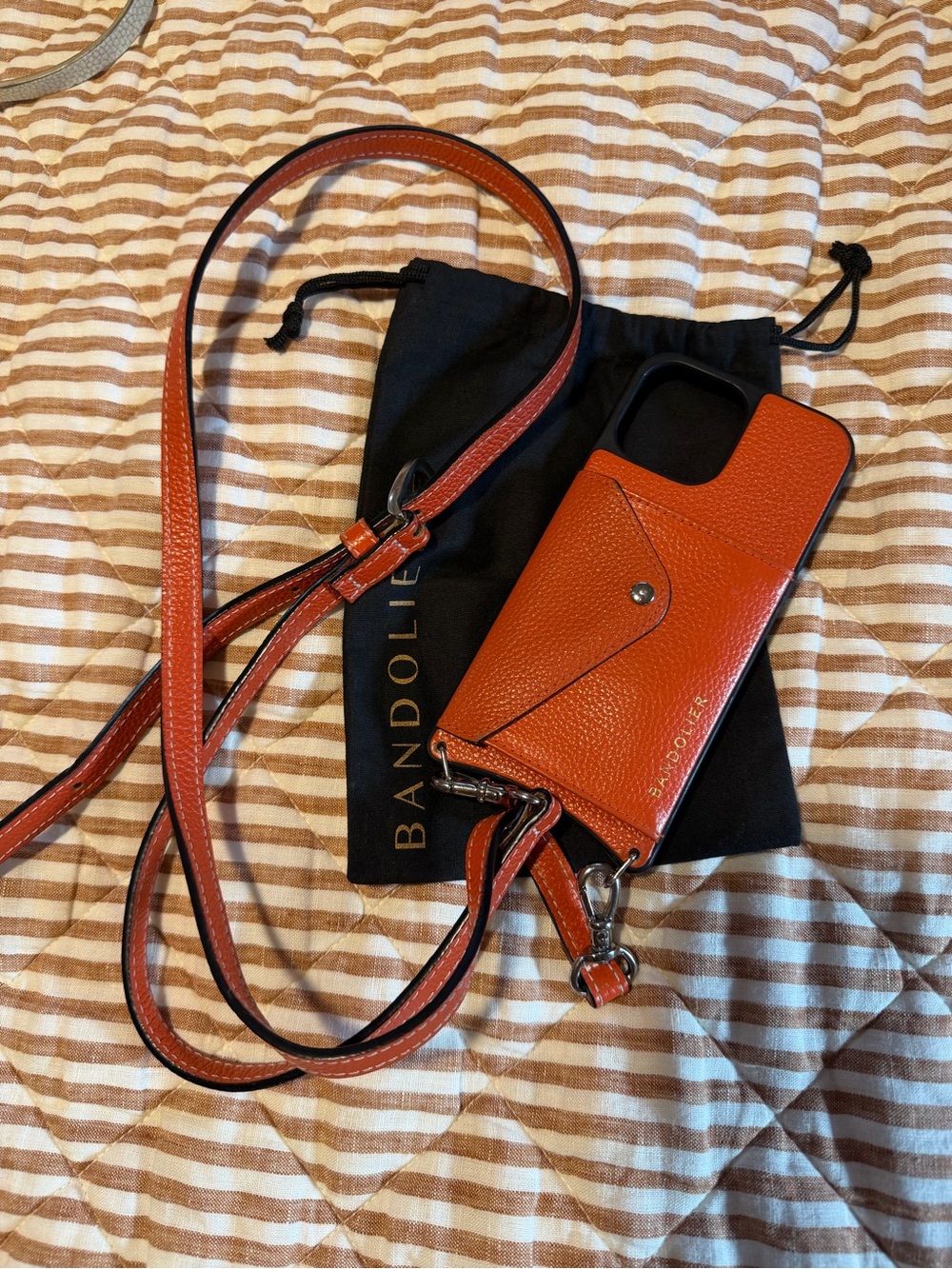 Bandolier Hailey Side Slot iPhone 14 Pro Max Burnt Orange Leather🍊